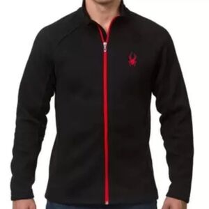 Spyder Men's Black SZ XL Front Full Zip Logo Hand Pockets Sports Jacket Outdoor